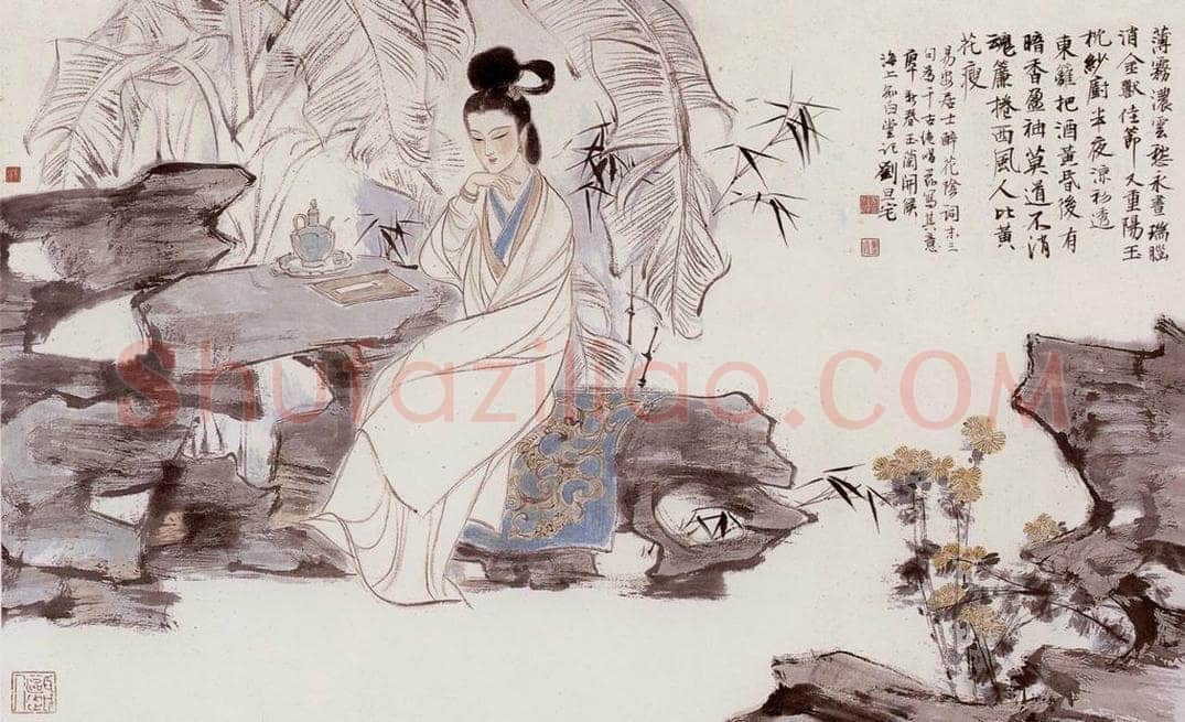  刘旦宅 蕉荫仕女 书画作品