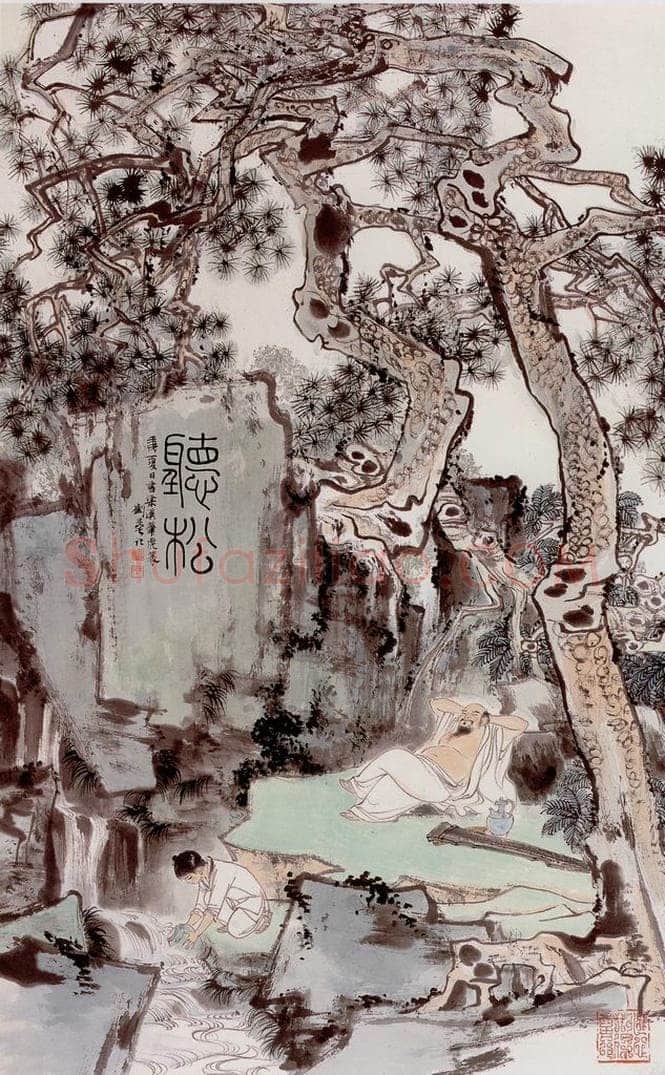  刘旦宅 听松 书画作品