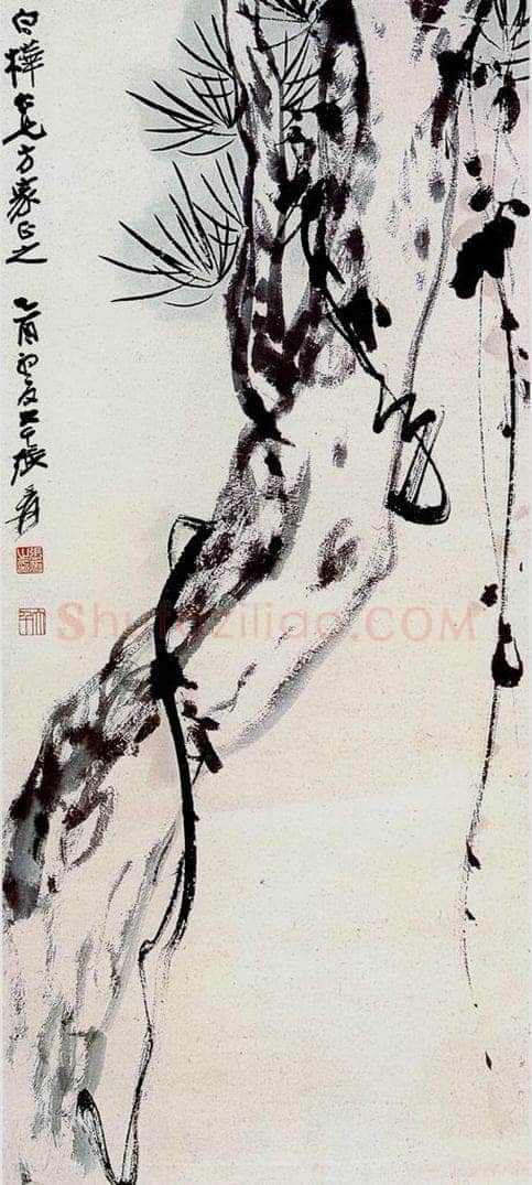 张大千 松树 书画作品