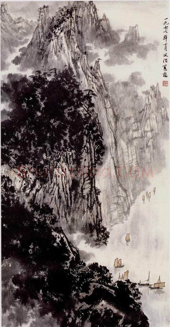  宋文治 峡江 书画作品