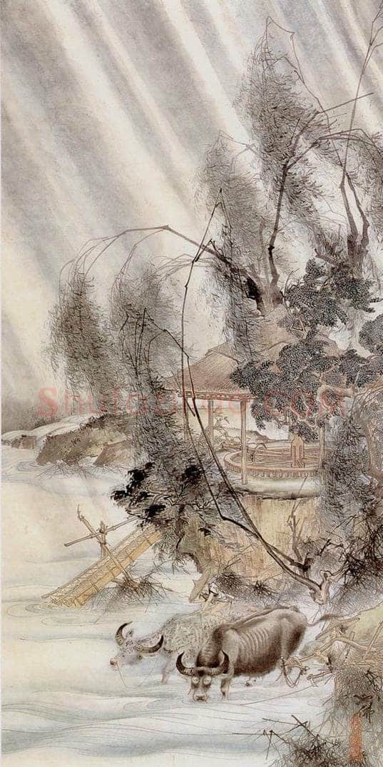  胡也佛 春牧图 书画作品