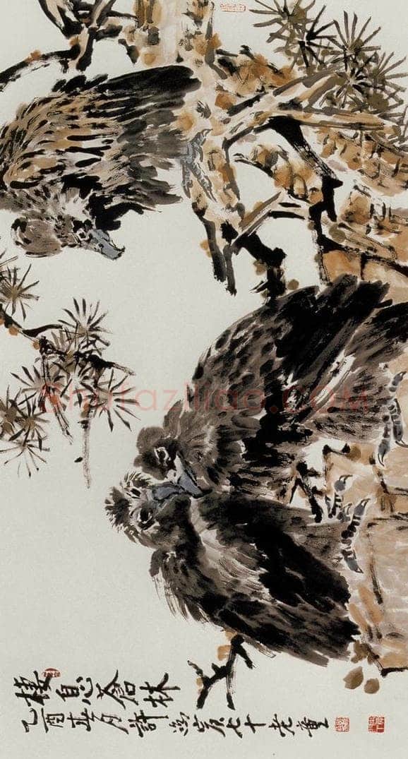  许鸿宾 《秃鹫》 书画作品