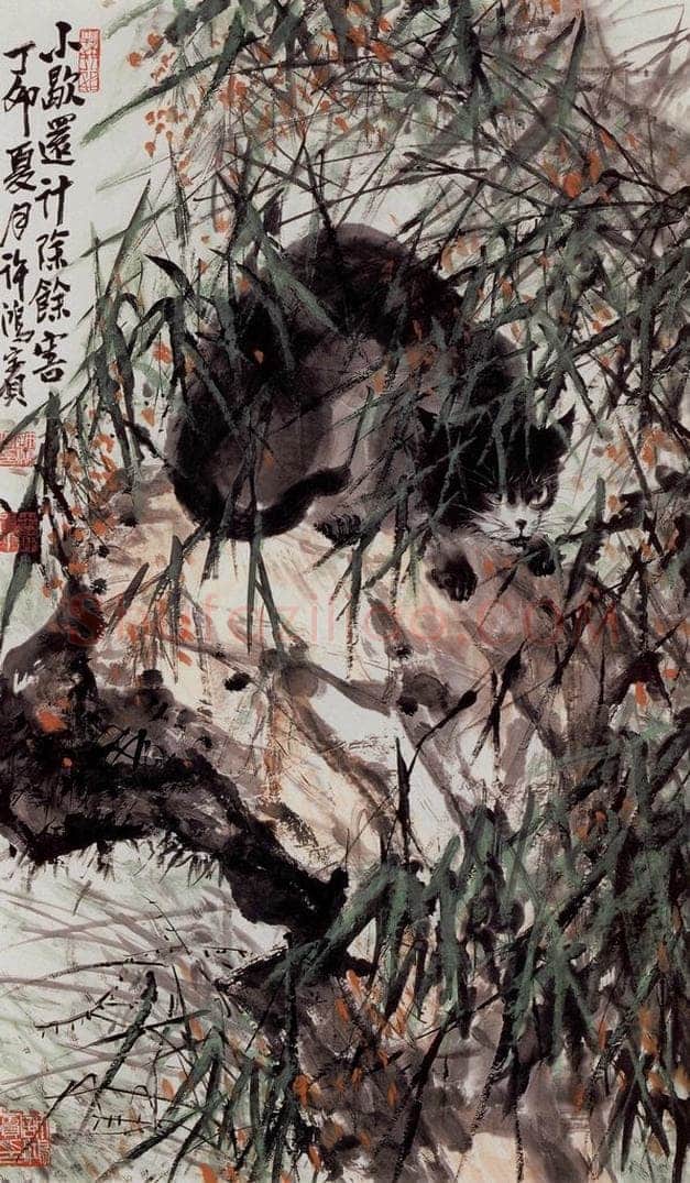 许鸿宾 《小歇还记除余害》 书画作品