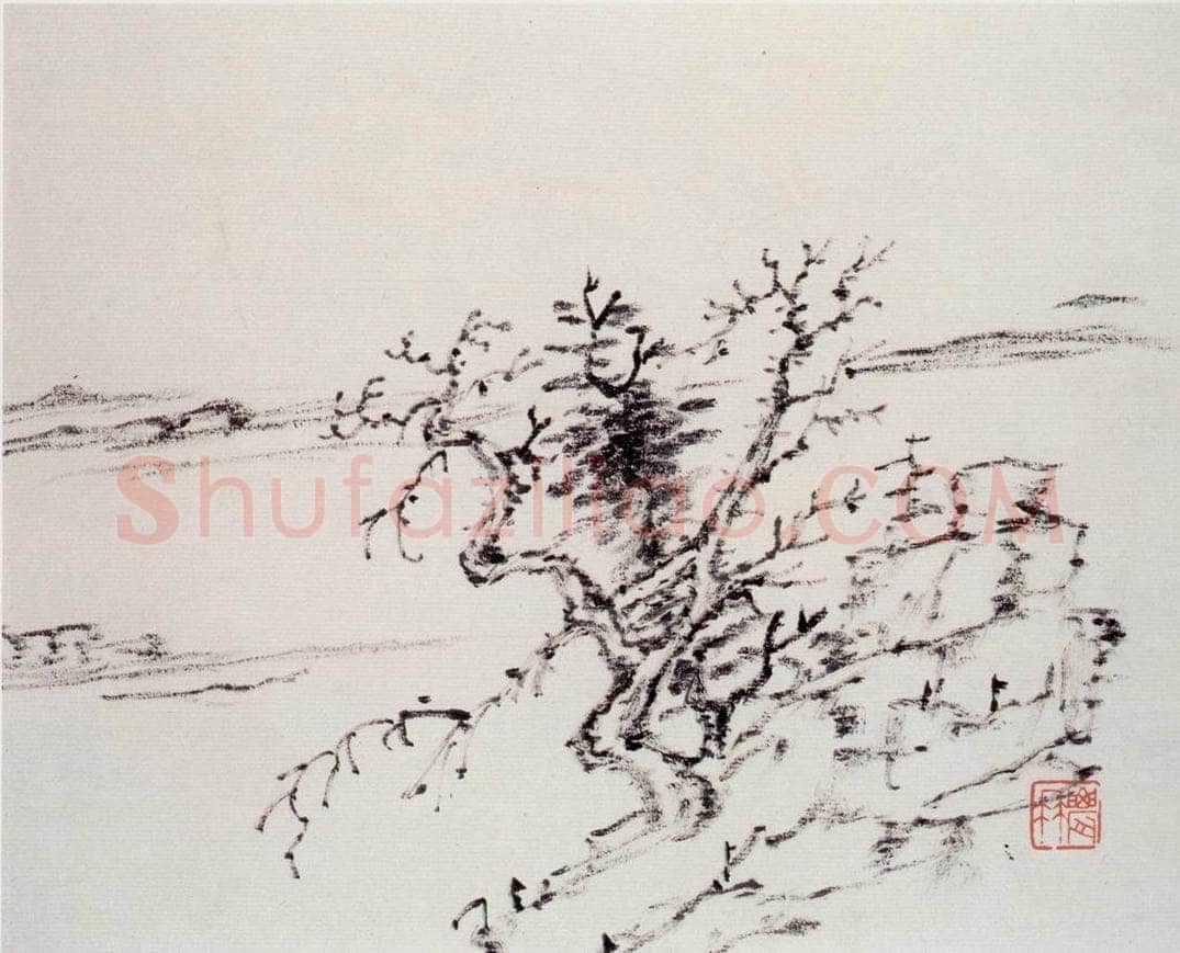 清 曾熙 干笔山水册 书画作品