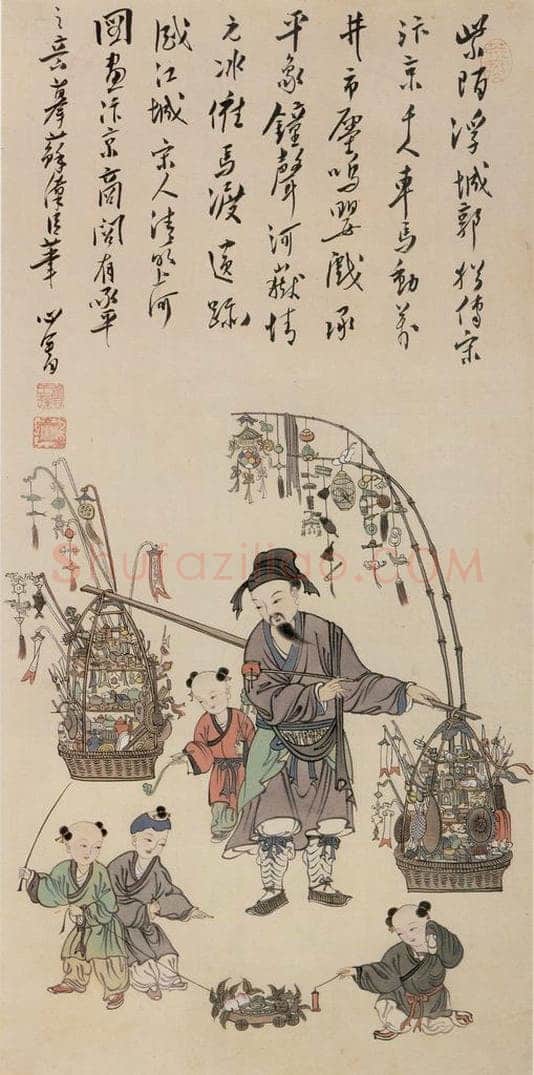 近现代 溥心畲 货郎图轴 书画作品
