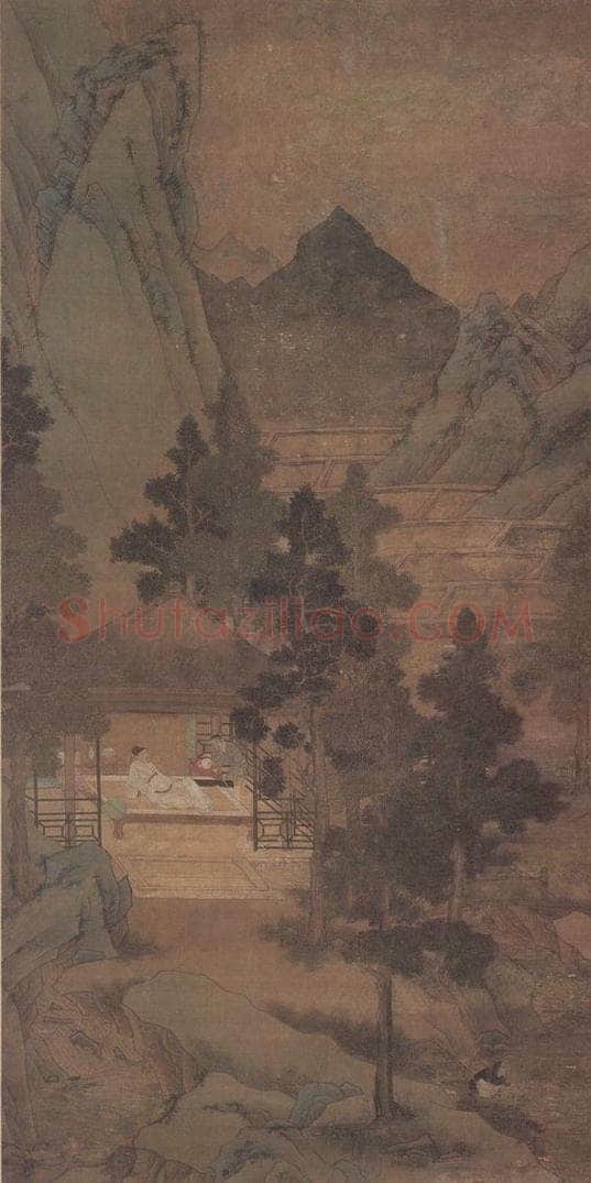 明 无款 山水人物图轴 书画作品