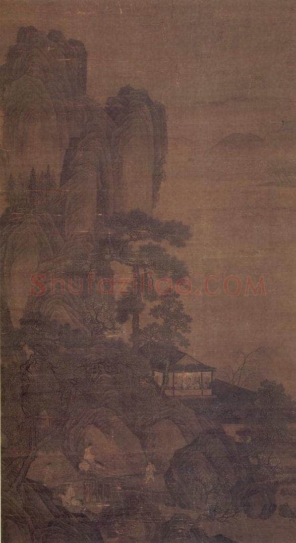 明 无款 幽涧松声图轴 书画作品
