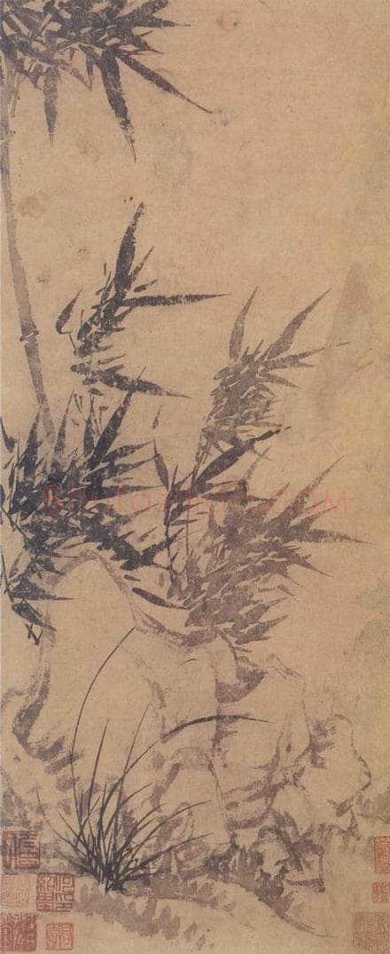 明 无款 修篁图轴 书画作品