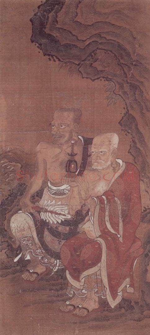 明 无款 十六罗汉像屏（八帧） 书画作品