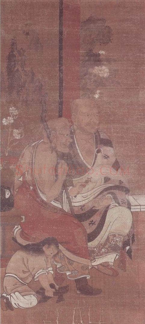 明 无款 十六罗汉像屏（八帧） 书画作品