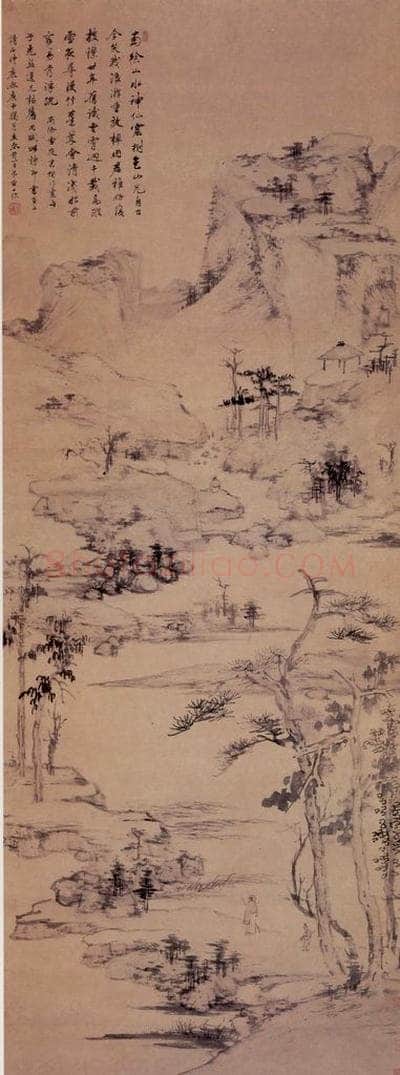 清 查士标 南徐山水图轴 书画作品