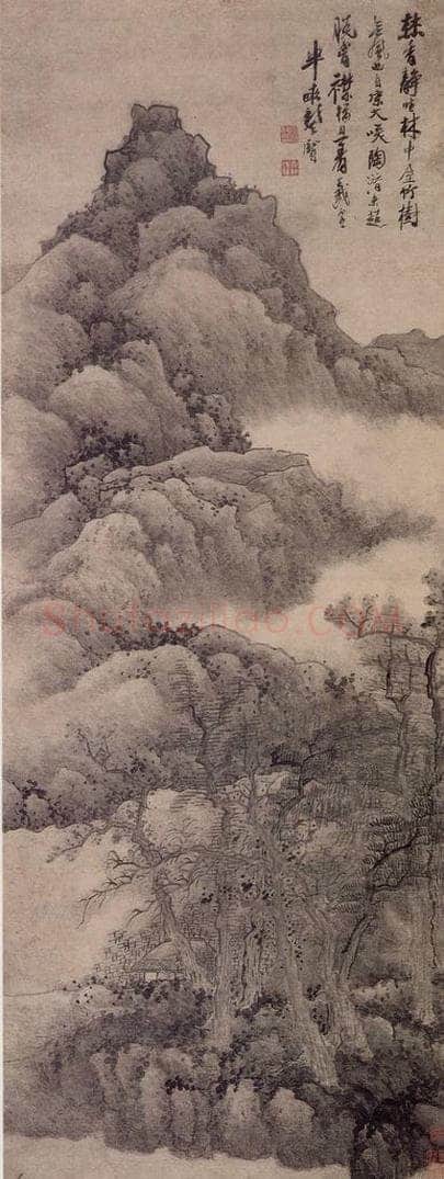 清 龚贤 溪山隐居图轴 书画作品