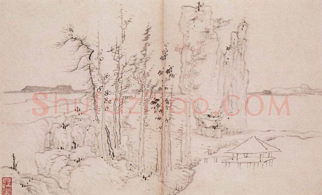 龚贤 山水册 书画作品