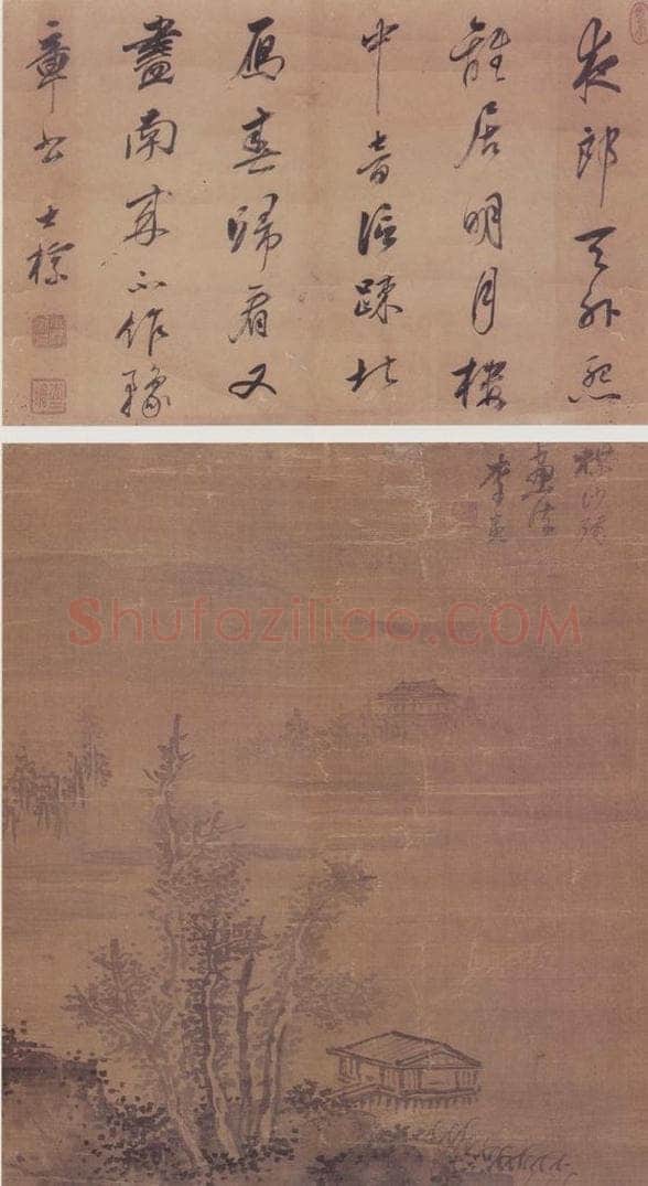 清 李寅 仿梅道人烟江水榭图轴 书画作品
