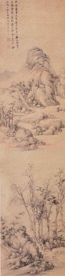 清 王翚 书堂秋色图轴 书画作品