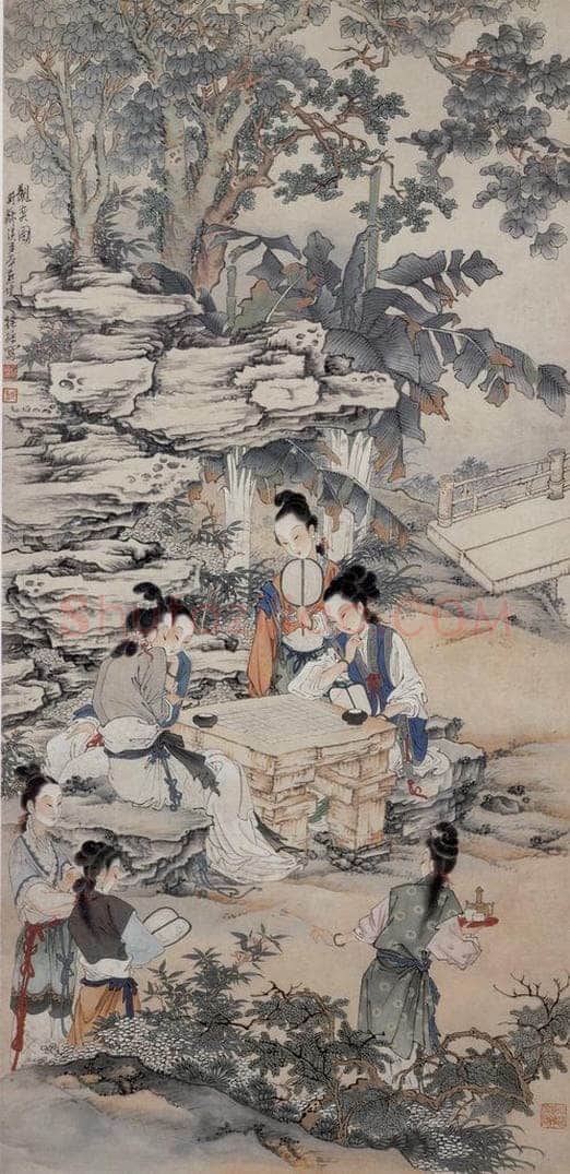  徐燕孙 《观弈图》 书画作品