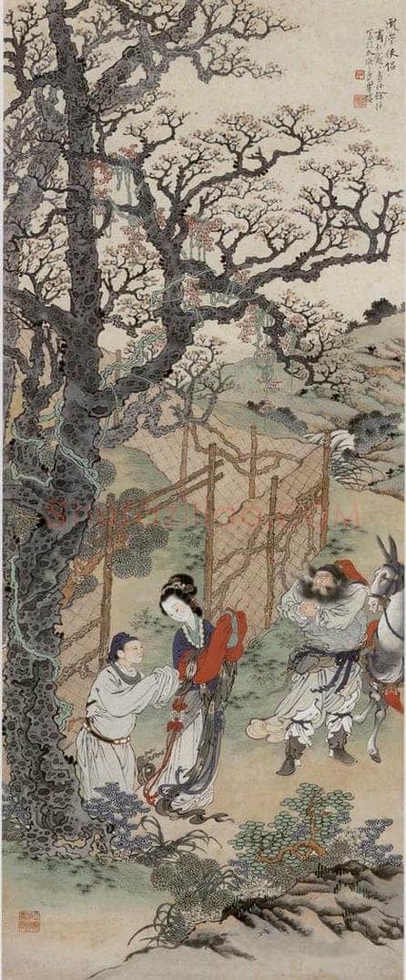  徐燕孙 《风尘侠侣》 书画作品