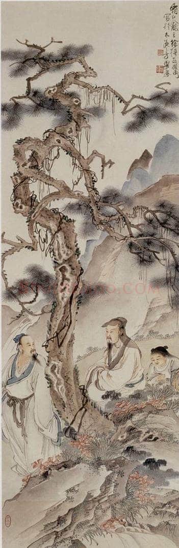  徐燕孙 《松下高士》 书画作品