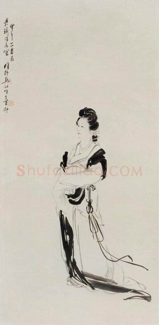 1954年 徐燕孙 《线描仕女》 书画作品
