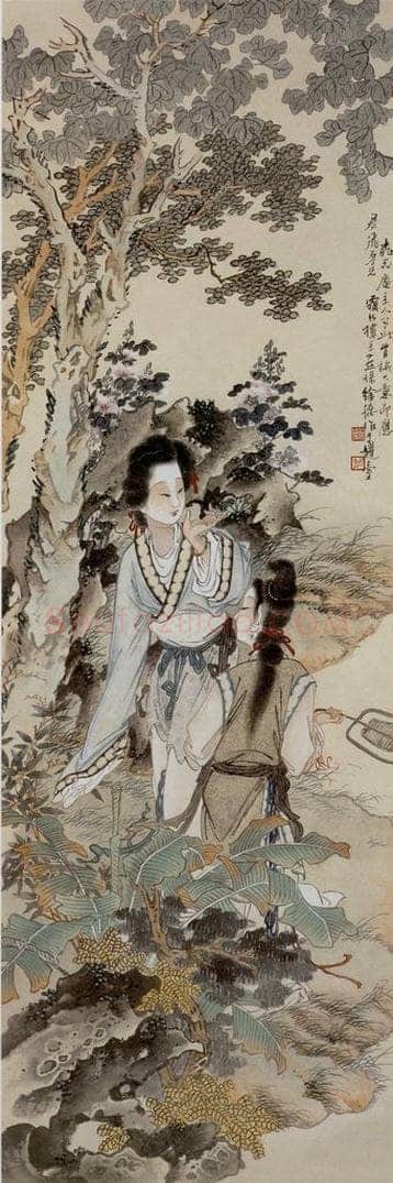  徐燕孙 《双美图》 书画作品