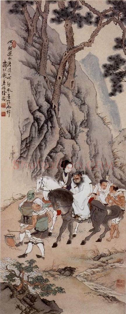  徐燕孙 《钟进士游山图》 书画作品