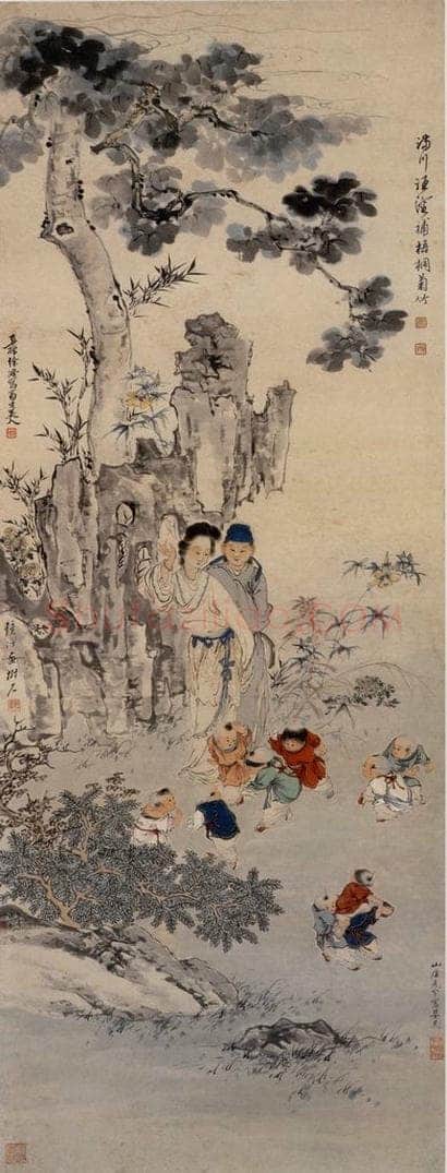  徐燕孙 《婴戏图》 书画作品