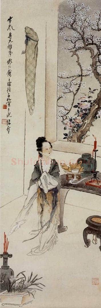  徐燕孙 《仕女》 书画作品