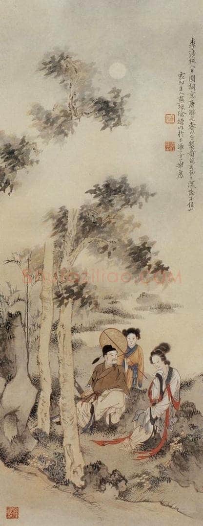  徐燕孙 《李清照词意图》 书画作品