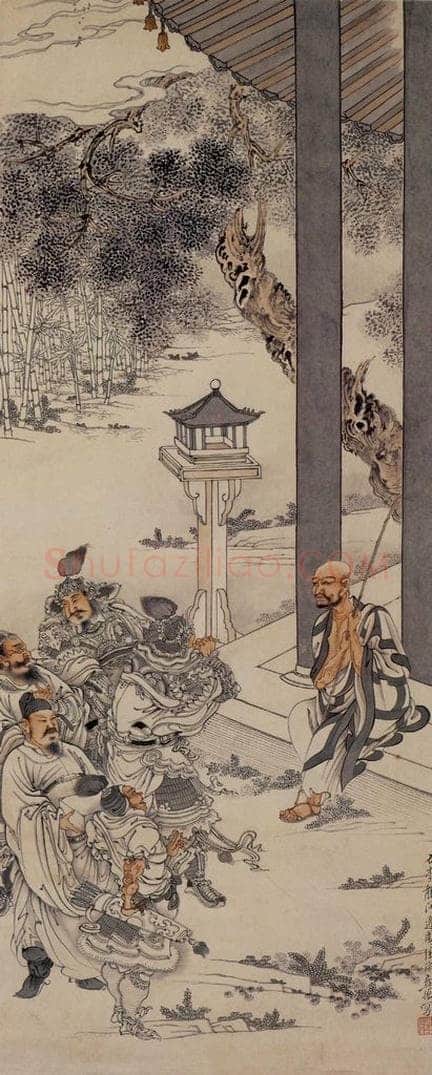  徐燕孙 《石李龙问道图》 书画作品
