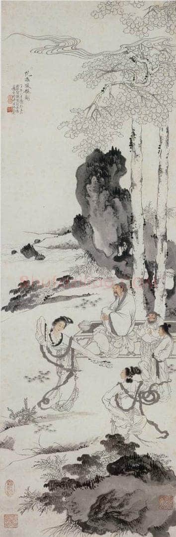 1937年 徐燕孙 《范蠡选艳图》 书画作品