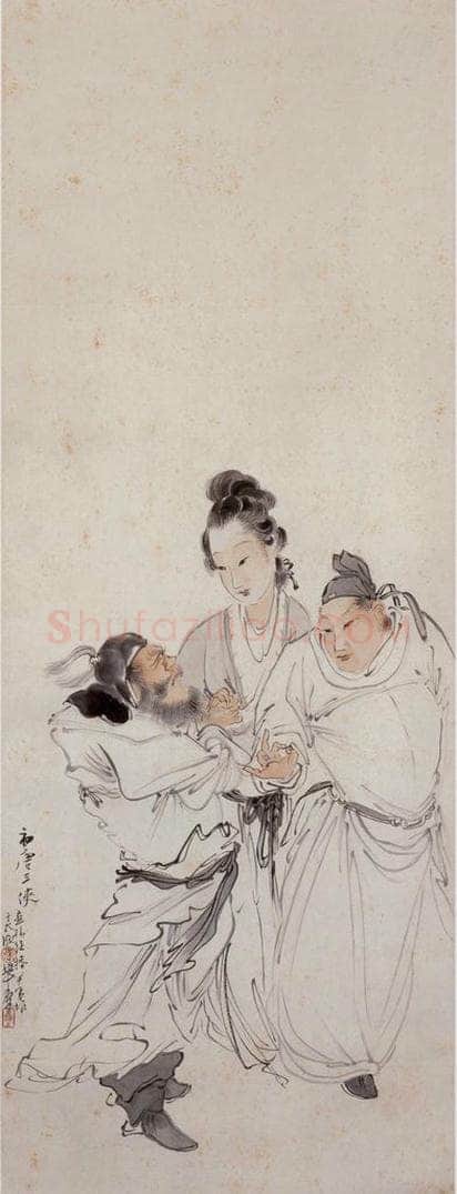  徐燕孙 《初唐三侠》 书画作品