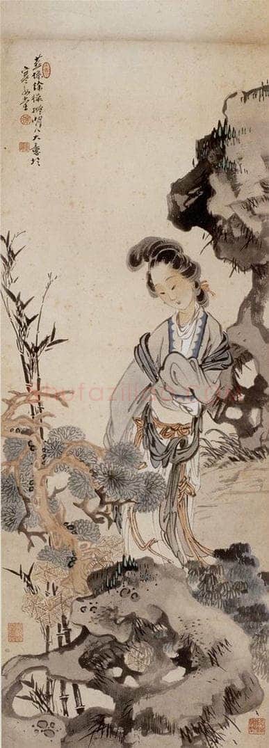  徐燕孙 《仿古代仕女》 书画作品