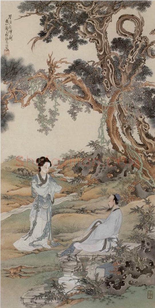  徐燕孙 《琴操参禅》 书画作品