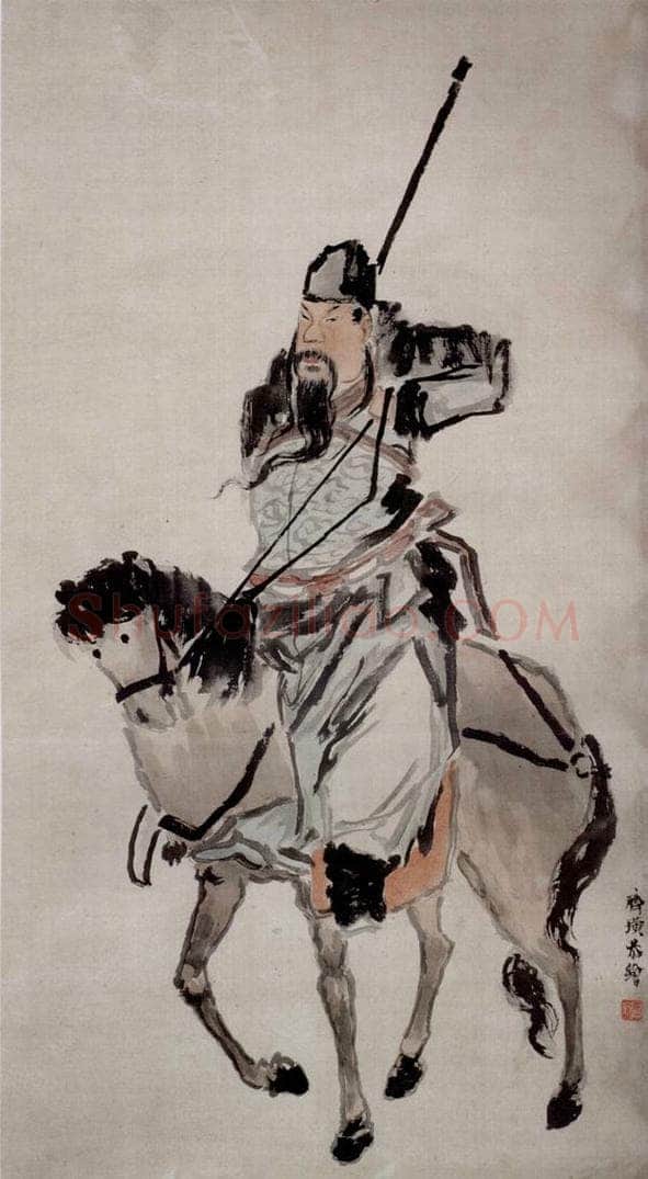 约1921-1922年 齐白石 《关公骑马图》 书画作品