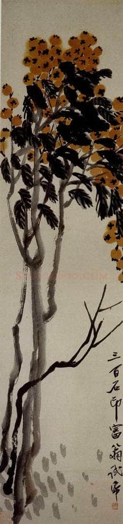 约20年代初期 齐白石 《枇杷》 书画作品