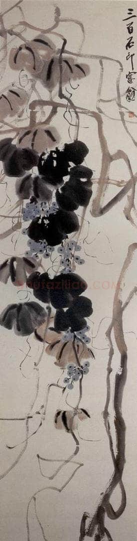 约20年代初期 齐白石 《葡萄》 书画作品