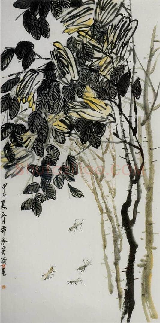 1924年 齐白石 《佛手昆虫》 书画作品