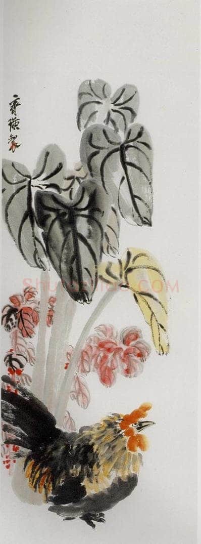 1924年 齐白石 《花鸟四条屏》 书画作品