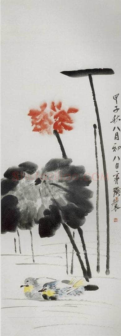 1924年 齐白石 《花鸟四条屏》 书画作品