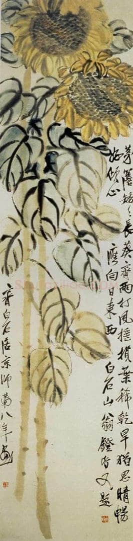 1924年 齐白石 《向日葵》 书画作品
