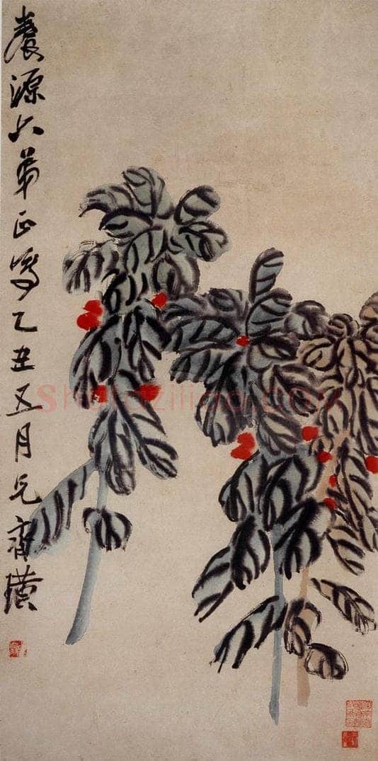 1925年 齐白石 《凤仙花》 书画作品