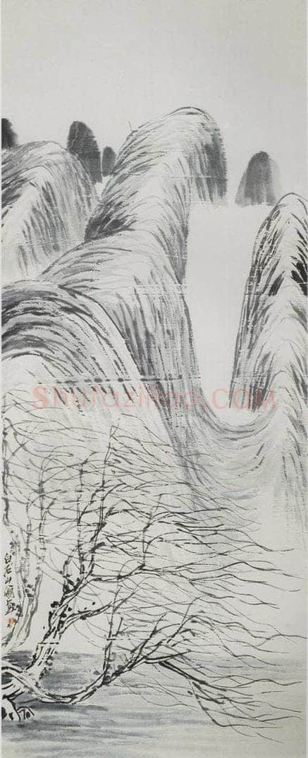 约20年代中期 齐白石 《风柳图》 书画作品