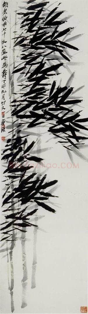 1927年 齐白石 《风竹图》 书画作品