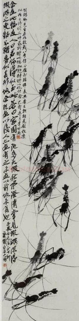 1927年 齐白石 《群虾图》 书画作品