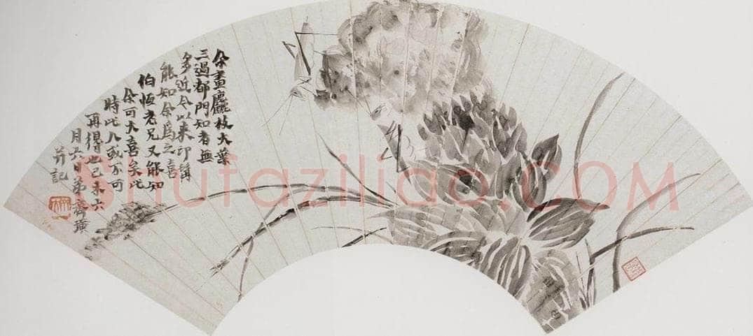 1919年 齐白石 《墨花草虫》 书画作品