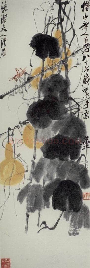 1946年 齐白石 《葫芦草虫》 书画作品