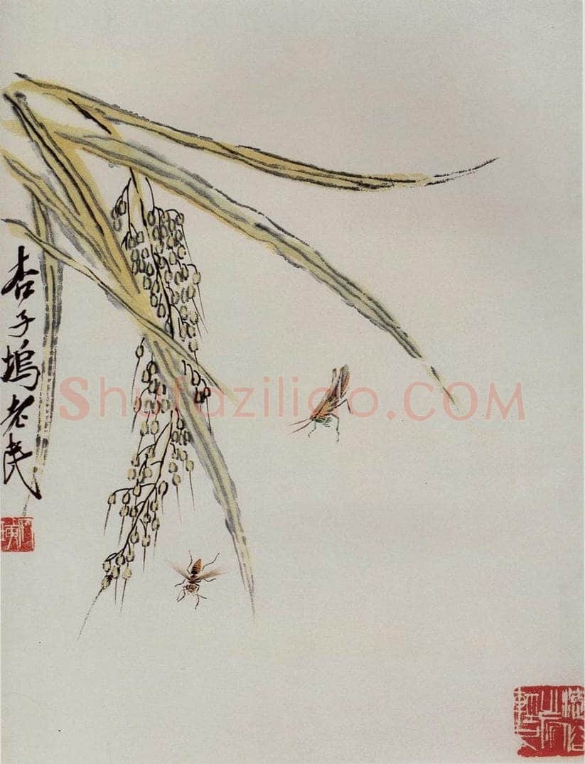 1947年 齐白石 《花卉草虫册页》 书画作品