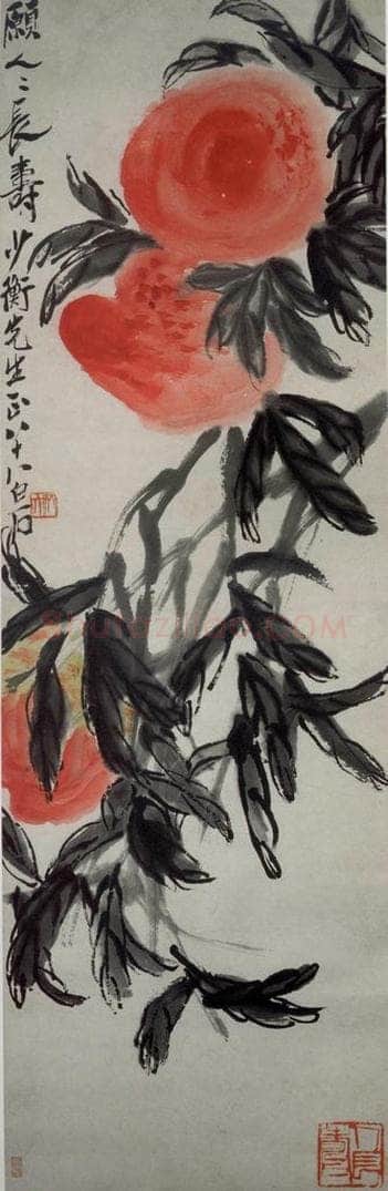 1948年 齐白石 《愿人长寿》 书画作品