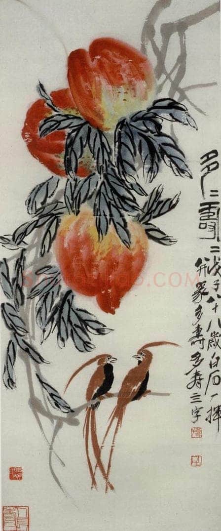 1948年 齐白石 《多寿图》 书画作品