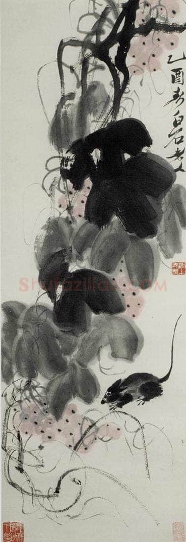 1945年 齐白石 《葡萄老鼠》 书画作品